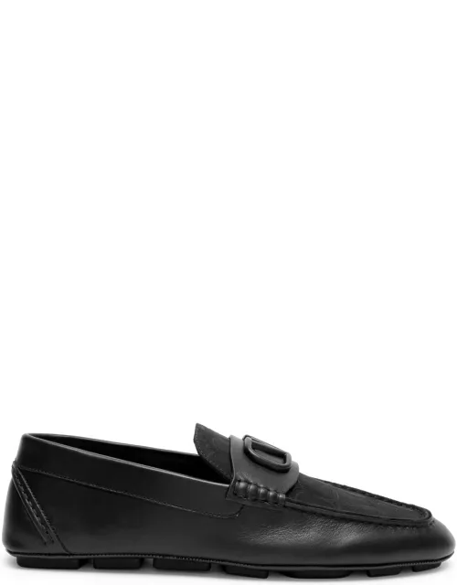 Valentino Garavani VLogo Leather Driving Shoes - Black - 42 (IT42 / UK8)