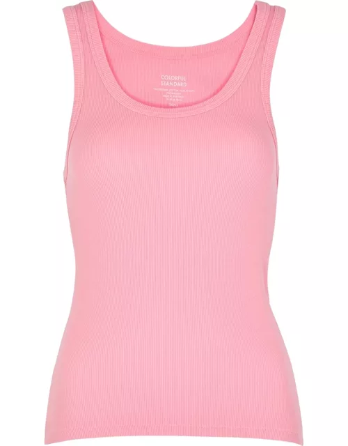 Colorful Standard Pink Ribbed Stretch-cotton Tank
