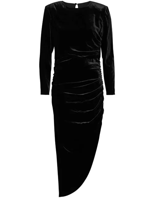Veronica Beard Tristana Stretch-velvet Midi Dress - Black - 10 (UK14 / L)