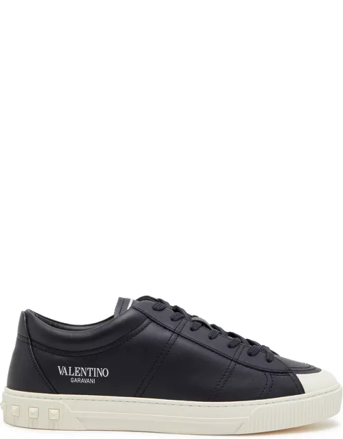 Valentino Garavani City Planet Leather Sneakers - Navy - 40 (IT40 / UK6)