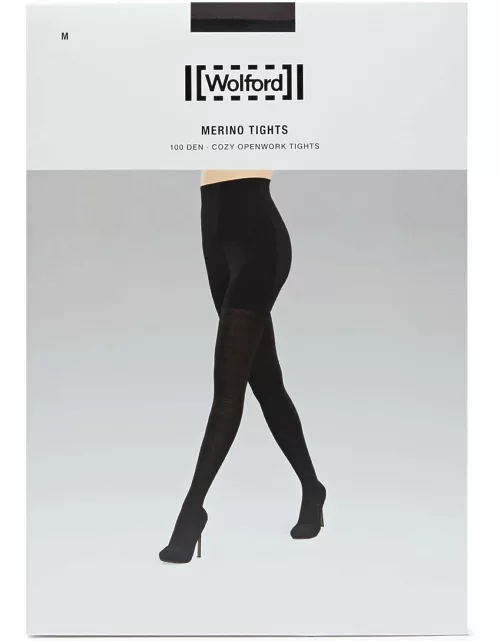 Wolford Jacquard 100 Denier Wool-blend Tights - Black