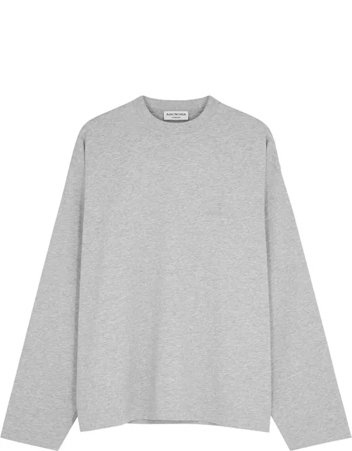 Balenciaga Grey Logo Cotton Top