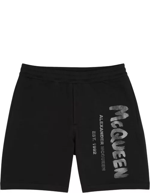 Alexander McQueen Black Logo-print Cotton Shorts