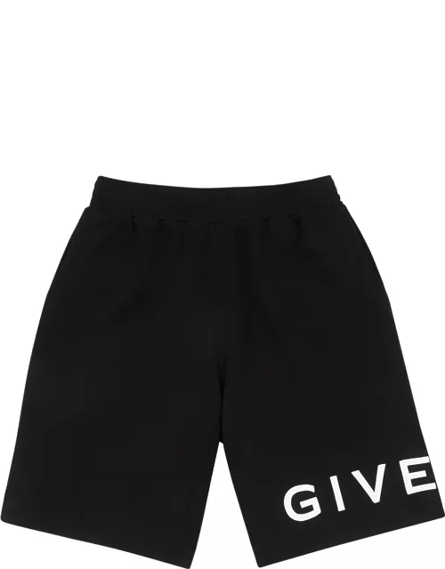 Givenchy Black Logo-embroidered Cotton Shorts