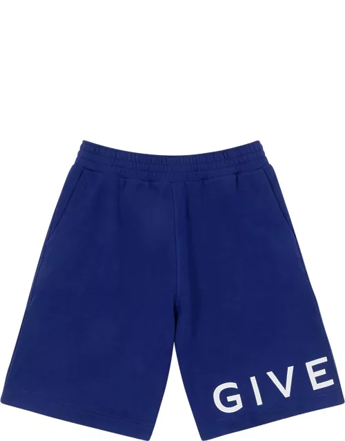 Givenchy 4G Peace Blue Logo Cotton Shorts