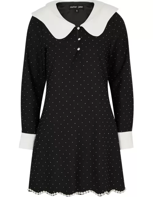 Sister Jane Starry Night Crystal-embellished Mini Dress - Black And White - 6 (UK6 / XS)