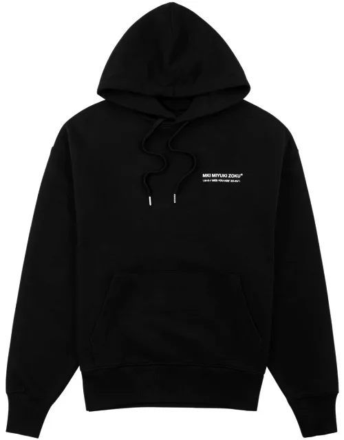 Mki Miyuki Zoku Phonetic Printed Hooded Cotton-blend Sweatshirt - Black