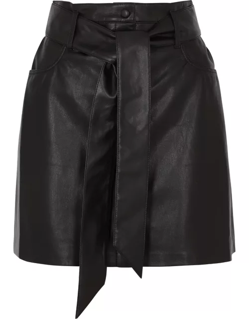 Nanushka Meda Black Vegan Leather Mini Skirt