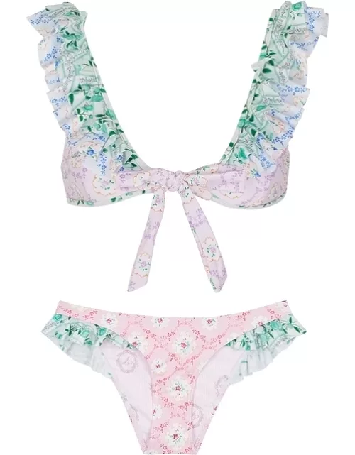 Fillyboo Floral-print Ruffled Bikini - Multicoloured