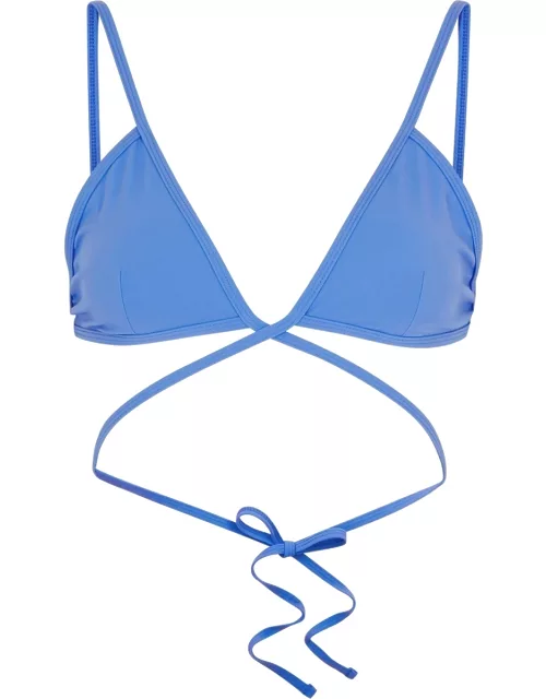 Christopher Esber Blue Wraparound Triangle Bikini Top