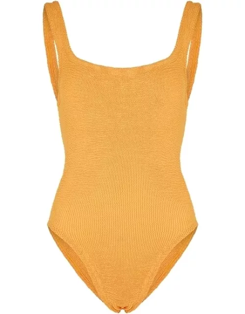 Hunza G Orange Seersucker Swimsuit - One