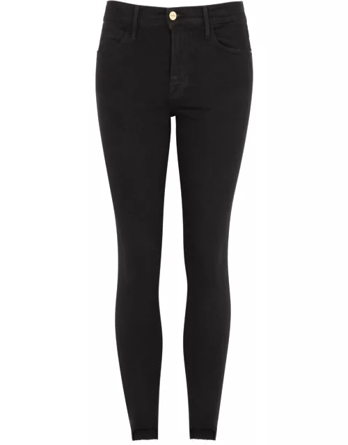 Frame Le High Skinny Raw Stagger Black Jeans