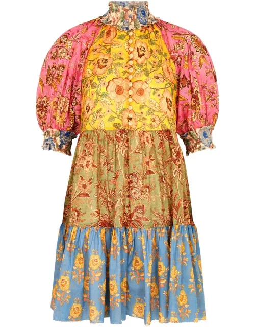 Zimmermann Junie Floral-print Cotton Mini Dress - Multicoloured - 0 (UK 8 / S)