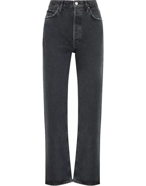 Agolde 90's Charcoal Straight-leg Jeans - Black And Grey