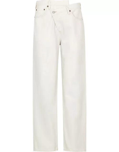 Agolde Criss Cross White Straight-leg Jeans