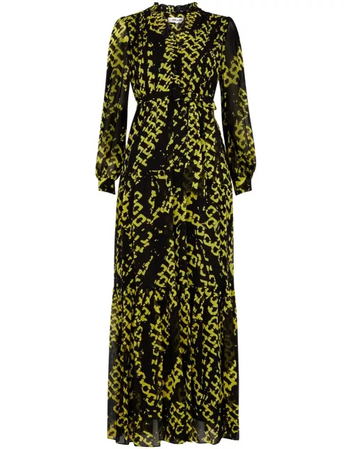 Diane Von Furstenberg Olenna Printed Chiffon Maxi Dress - Yellow - S (UK8-10 / S)