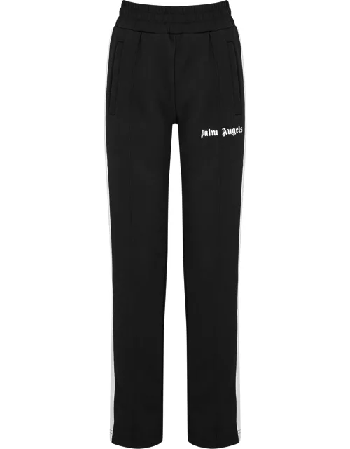 Palm Angels Black Striped Jersey Track Pants - Black And White