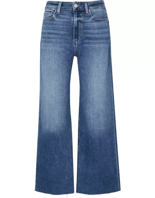 Paige Anessa Blue Cropped Wide-leg Jeans