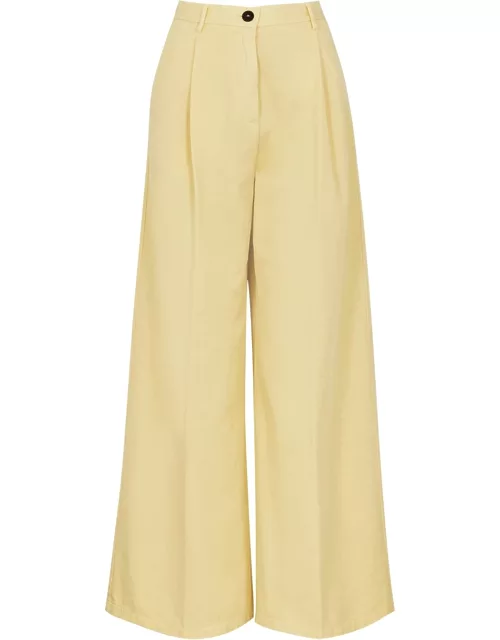 Forte forte Yellow Wide-leg Twill Trousers