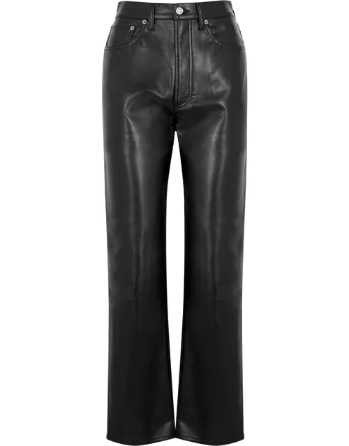 Agolde 90's Black Recycled Leather-blend Trousers