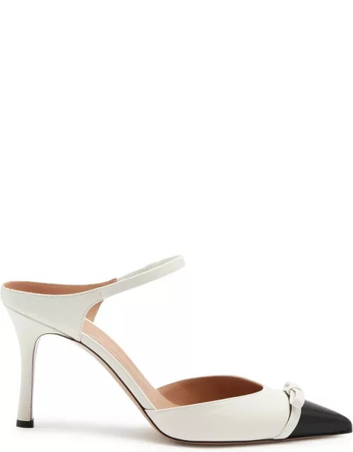 Malone Souliers Blythe 80 Leather Pumps - White And Black