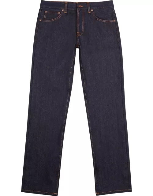 Nudie Jeans Gritty Jackson Navy Straight-leg Jeans