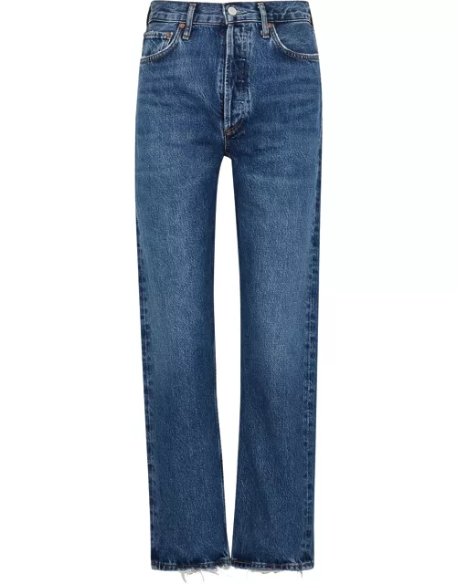 Agolde 90's Pinch Waist Dark Blue Straight-leg Jeans