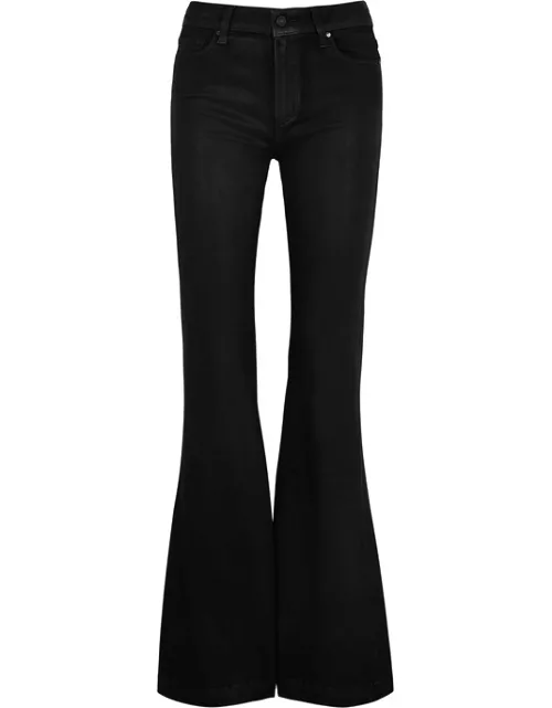 Paige Genevieve Black Coated Flared Jeans