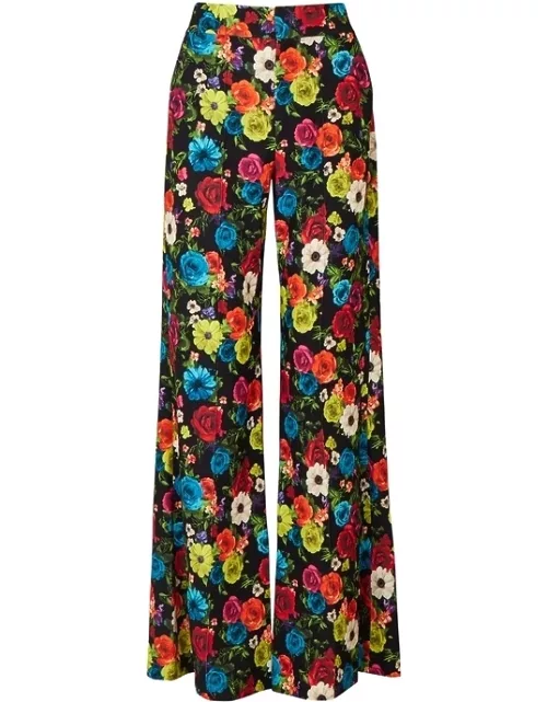 Alice + Olivia Dylan Floral-print Wide-leg Trousers - Multicoloured
