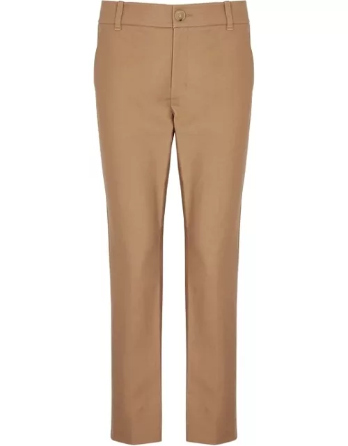 Vince Camel Tapered Cotton-blend Trousers - Caramel