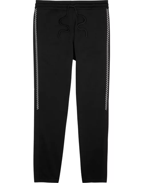 Moncler Black Panelled Cotton Sweatpants, Sweatpants, Black, Cotton