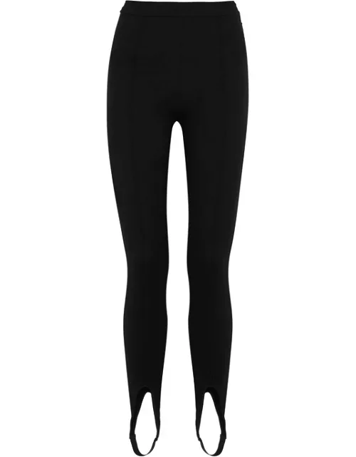 Saint Laurent Black Stretch-twill Stirrup Leggings