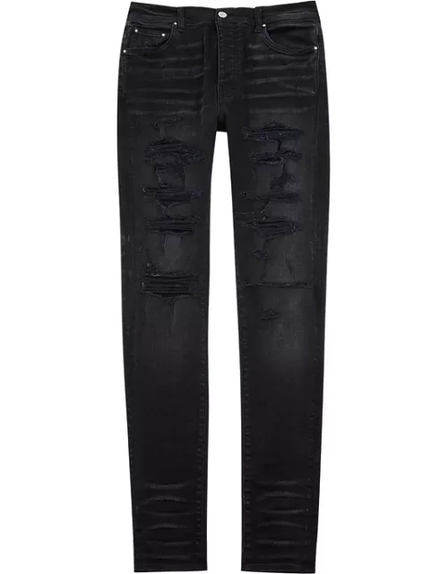 Amiri Thrasher Plus Black Distressed Skinny Jeans