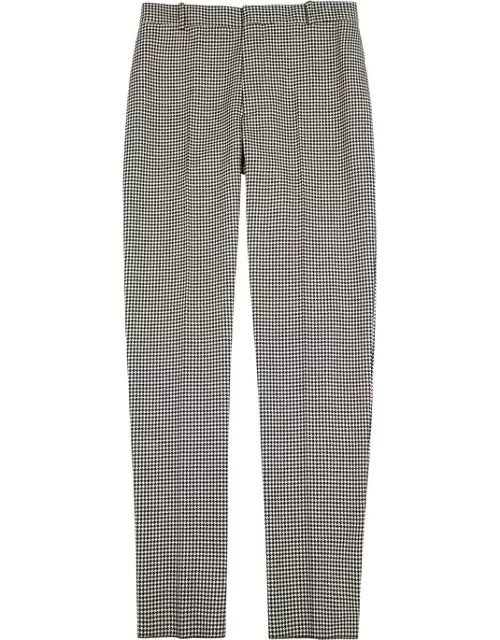 Alexander McQueen Monochrome Houndstooth Wool Trousers - Black And White