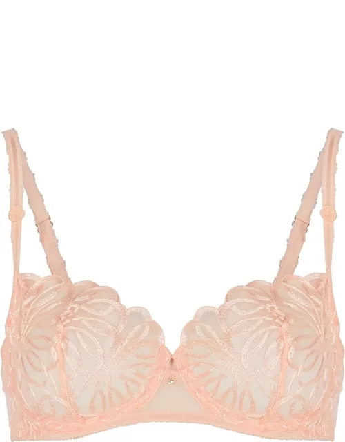 Wacoal Reflexion Embroidered Tulle Underwired Bra - Light Pink - 34D