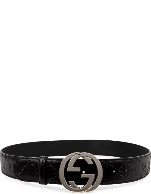 Gucci GG Black Monogrammed Belt