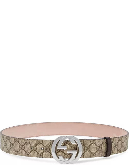 Gucci GG Supreme Monogrammed Belt - Beige