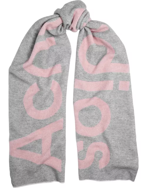 Acne Studios Toronto Logo-intarsia Wool-blend Scarf - Light Pink