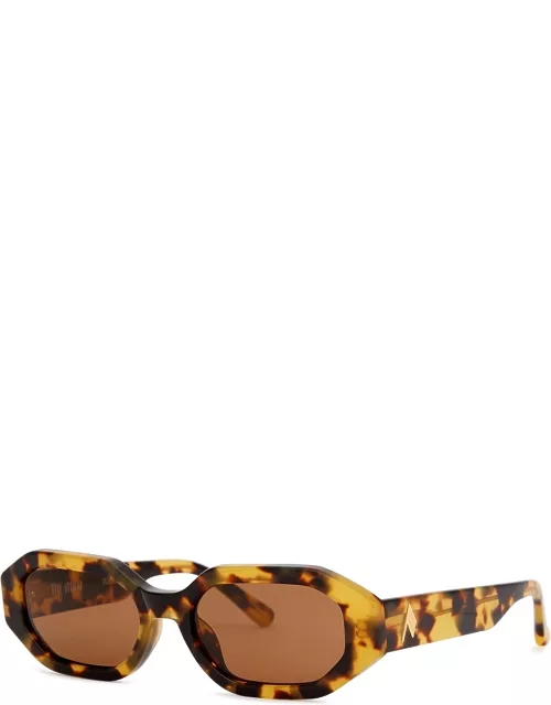 The Attico X Linda Farrow Irene Sunglasses, Sunglasses, Tortoiseshell - Brown