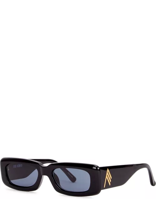The Attico X Linda Farrow Mini Marfa Rectangle, Sunglasses, Black