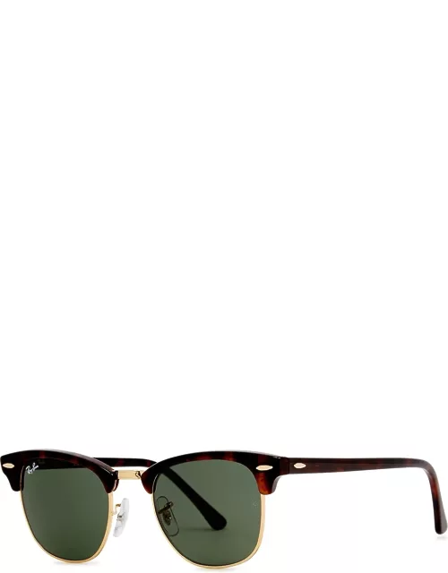 Ray-Ban 51 Tortoiseshell Clubmaster Sunglasses, Sunglasses, Green - Brown