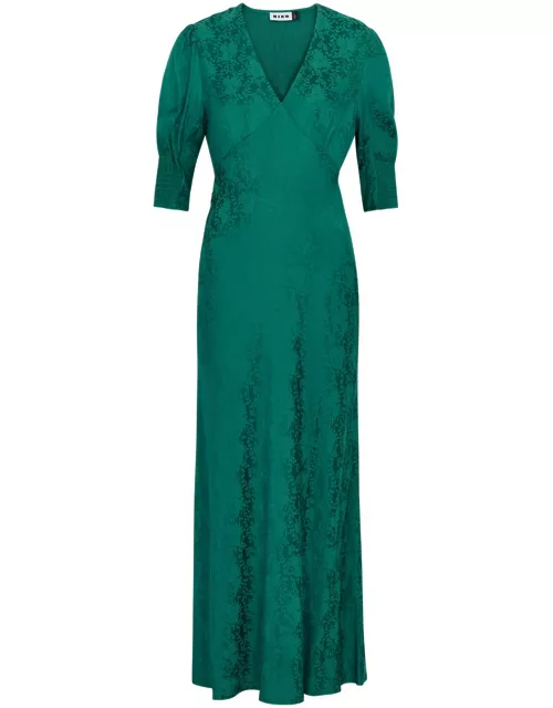 Rixo Zadie Floral-jacquard Satin Maxi Dress - Green - 10 (UK 10 / S)