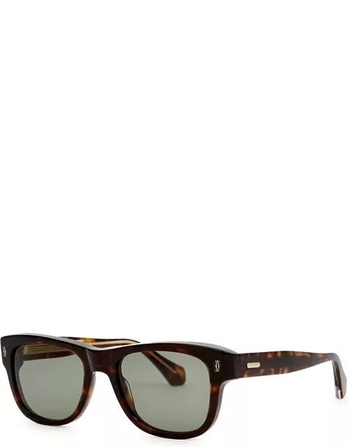 Cartier Signature C De Cartier Tortoiseshell Square-frame Sunglasses - Dark Brown