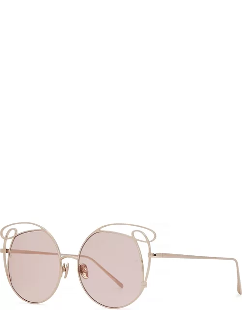 Linda Farrow Luxe 852 C5 Zazel Cat-eye Sunglasses - Rose