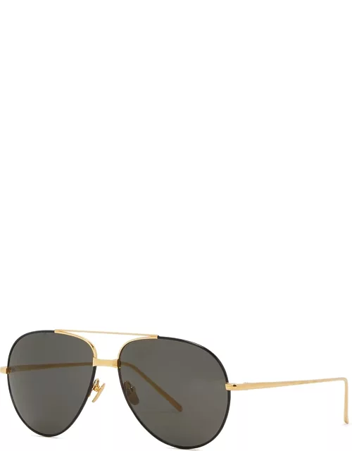 Linda Farrow Luxe 817 C15 Aviator-style Sunglasses - Gold