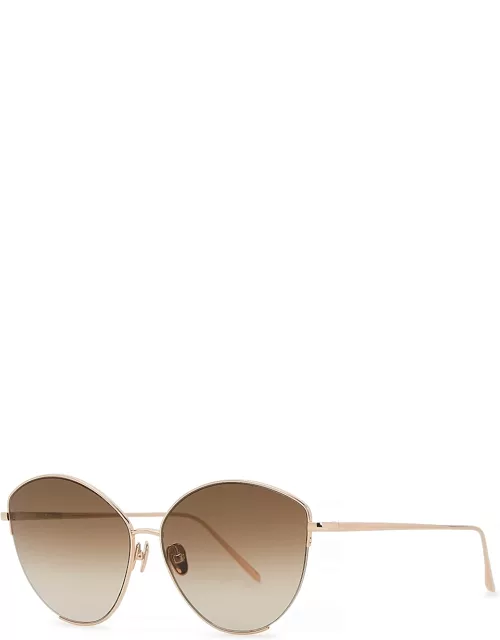 Linda Farrow Luxe Ella 18kt Rose Gold-plated Cat-eye Sunglasse