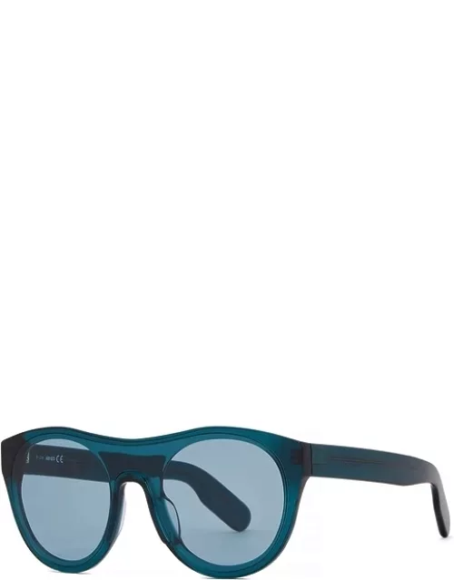 Kenzo Teal Oval-frame Sunglasses - Green