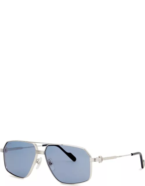 Cartier Première De Cartier Silver-tone Aviator-style Sunglasse
