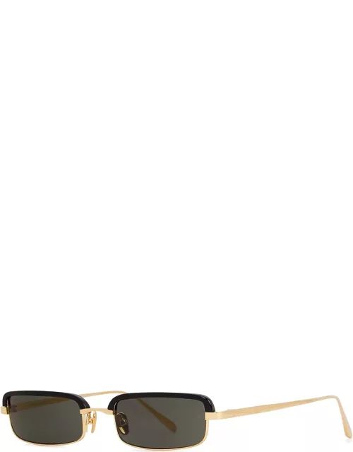 Linda Farrow Luxe 968 C1 Rectangle-frame Sunglasses, Sunglasses, Black
