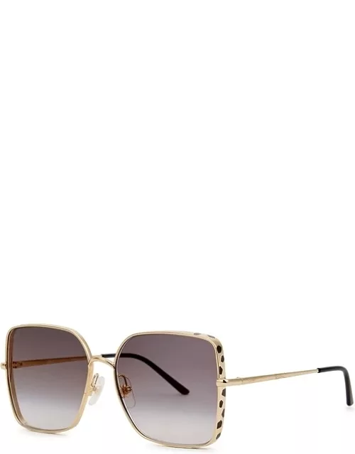 Cartier Panthère De Cartier Gold-tone Square-frame Sunglasse
